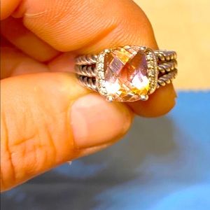 David Yurman Petite Wheaton Ring Morganite Diamond
